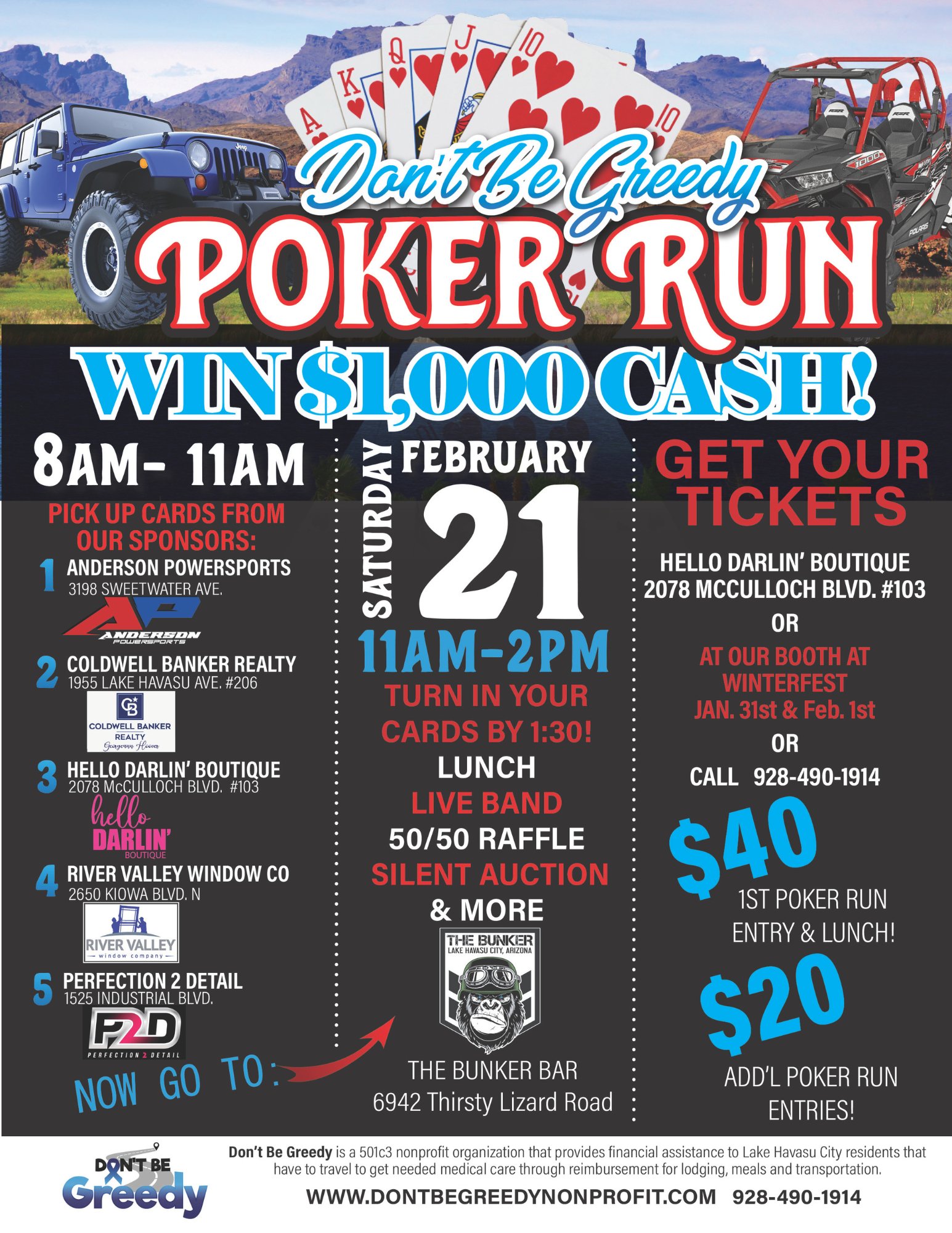 Don’t Be Greedy 3rd Annual Poker Run