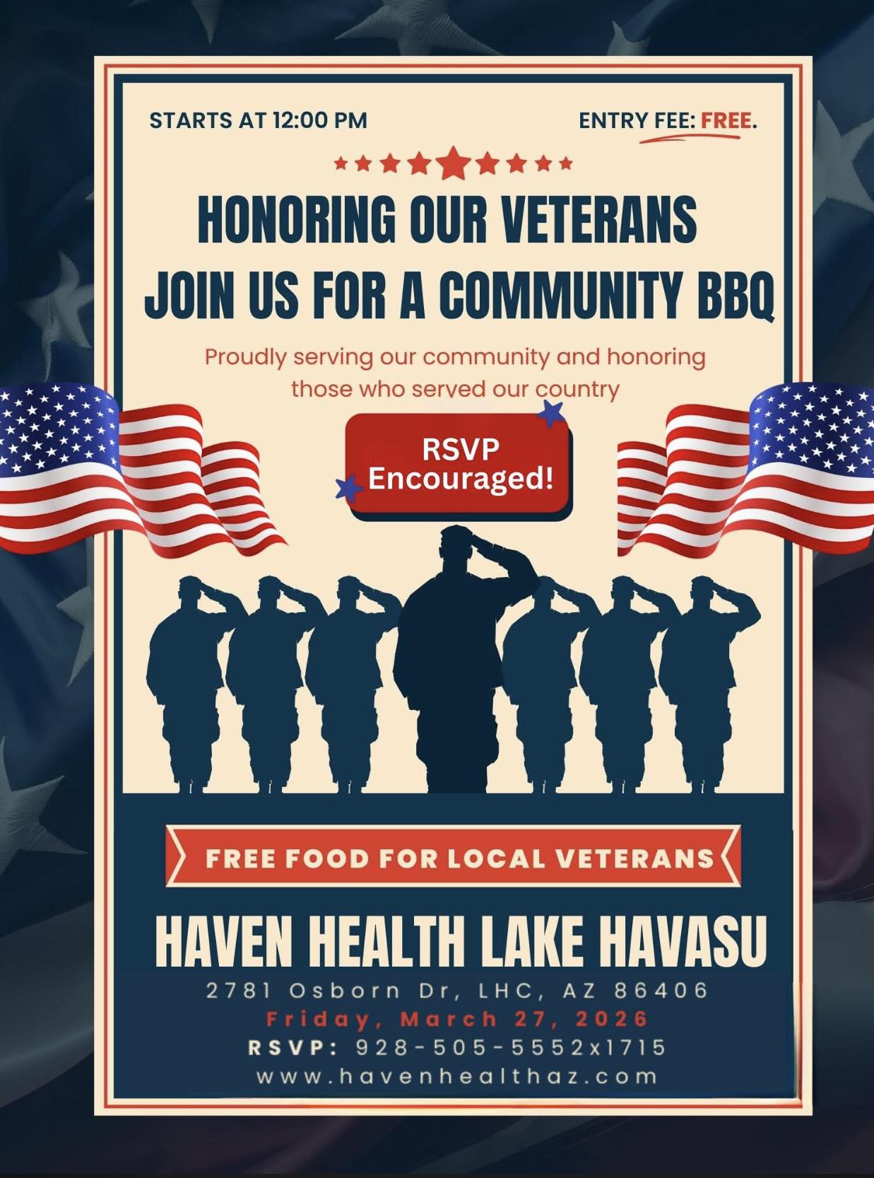 Haven Health Community Barbeque Honoring Local Veterans