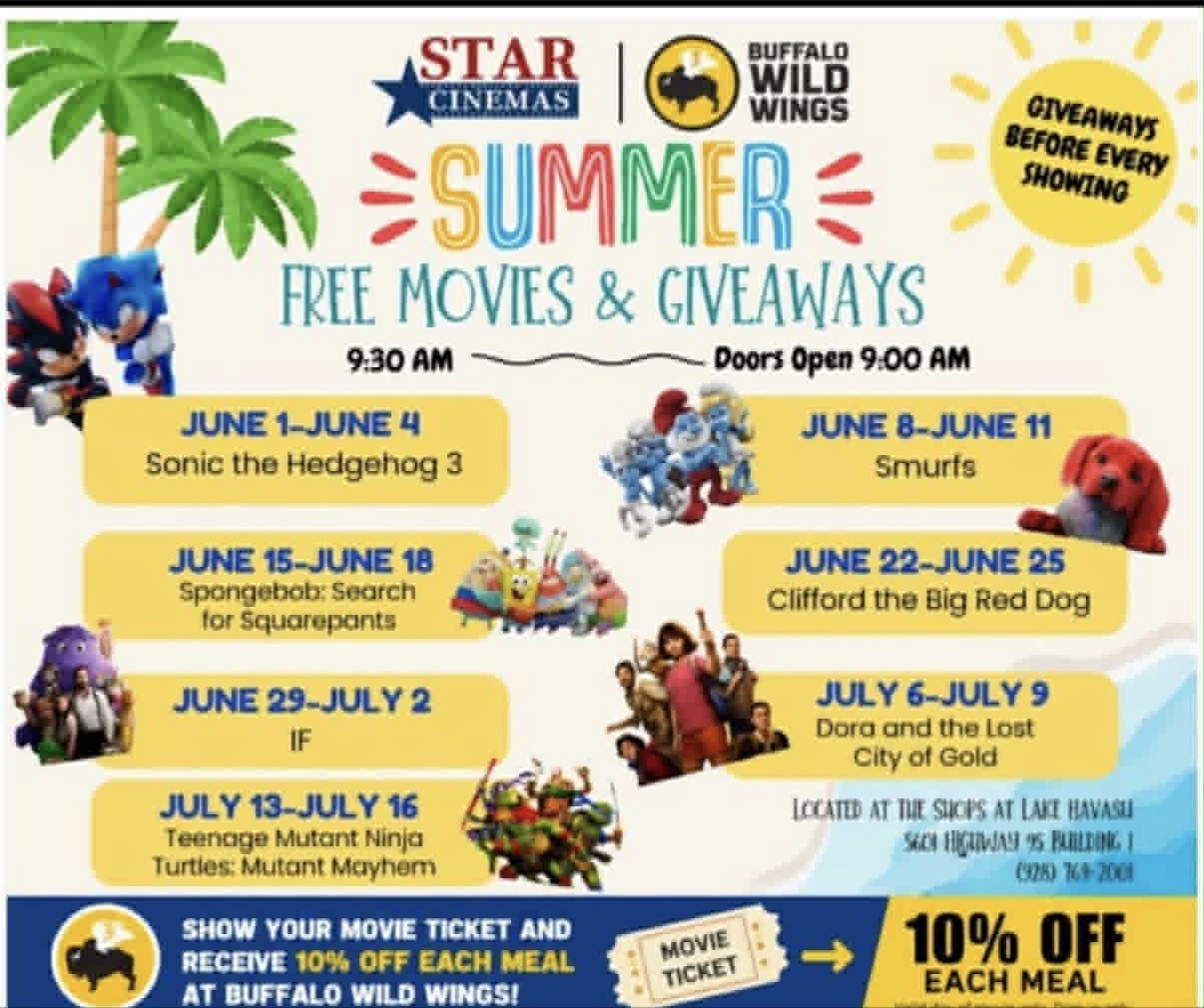 Summer Free Movies “Sonic the Hedgehog 3” Star Cinemas