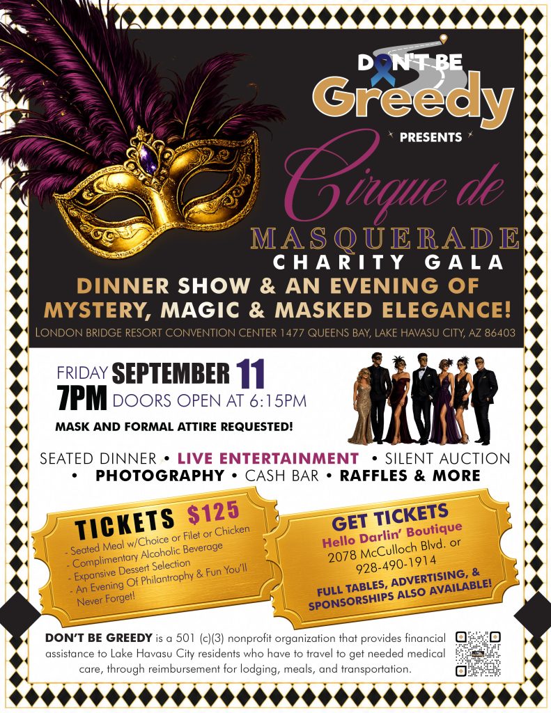 Don’t Be Greedy Nonprofit Cirque de Masquerade Charity Gala