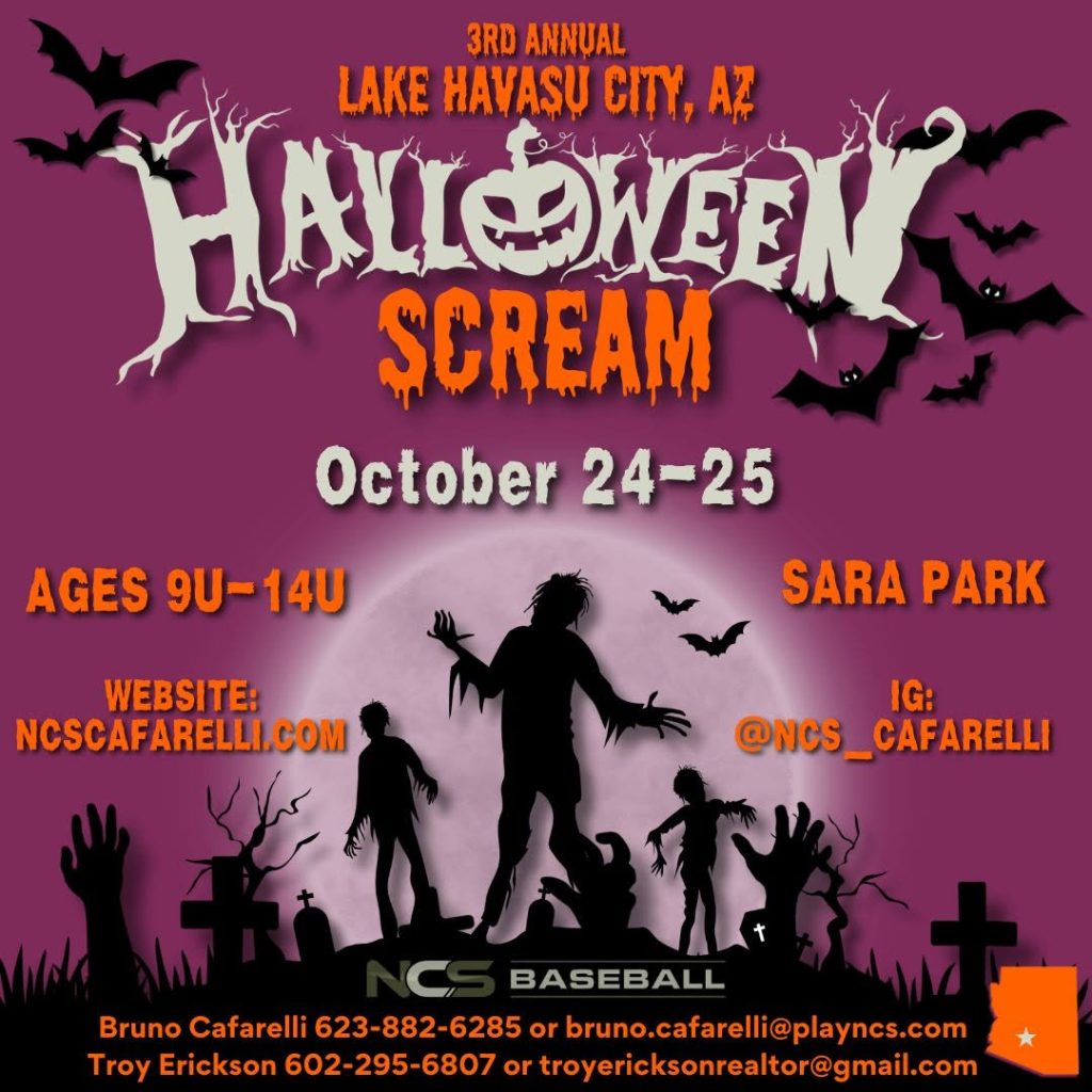 Youth Baseball Halloween Scream