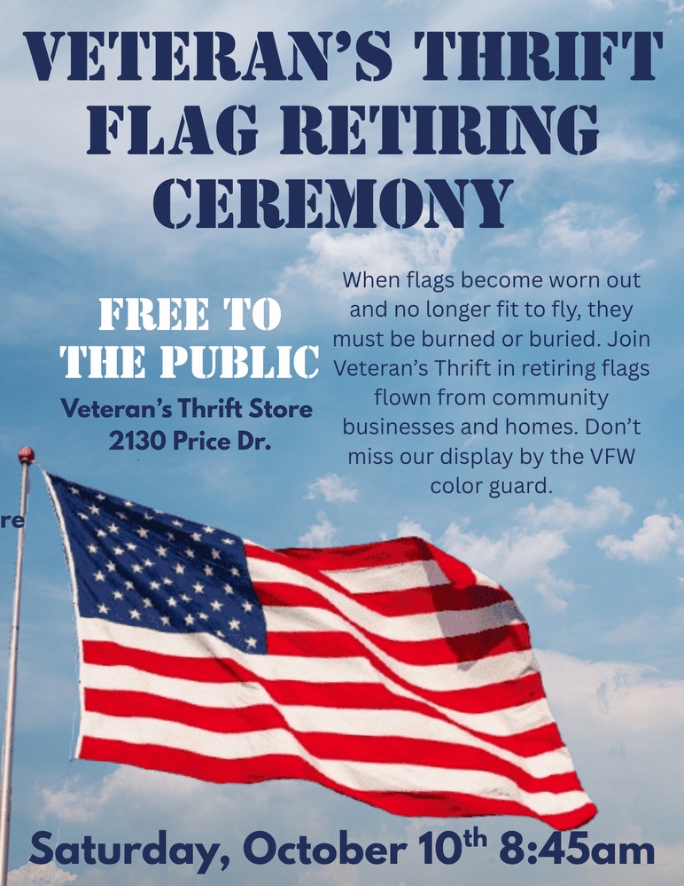 Veteran’s Thrift Flag Retirement Ceremony
